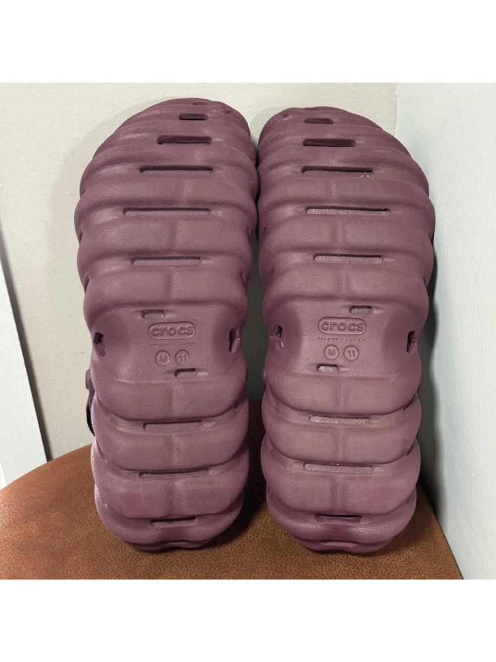 Crocs Echo Perforated Clog Sandals Plush Plum Color Mens size 11